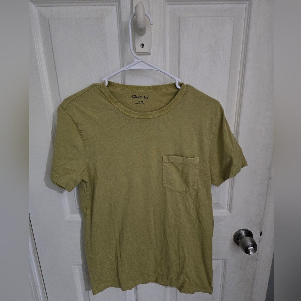 *SALE* Madewell Womens Scoop Neck T-Shirt with Pocket Green Size XS